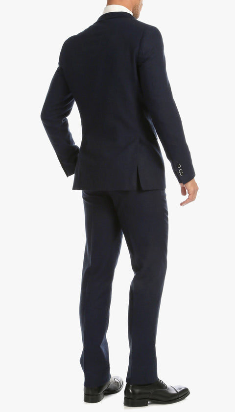 Bradford Navy Tweed With Slim Fit Suit With Five Button Vest