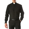 Black Clergy Deacon Bishop Priest Mandarin Collar Shirt
