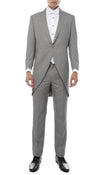 Mens Grey Cutaway Regular Fit 2 Piece Tuxedo Suit