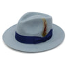 Sky Blue w Royal Band Premium Wool Fedora Hat