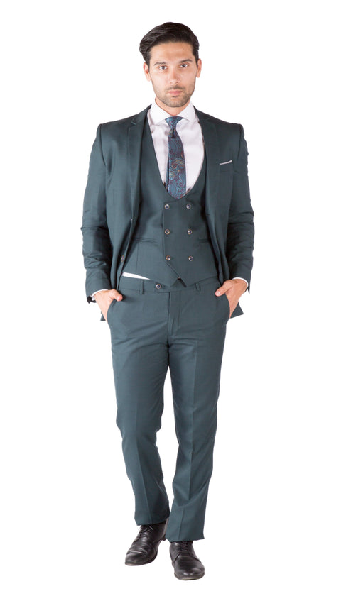 Hart 3pc Slim Fit Teal Suit