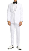 Ferrecci Men's Reno White Slim Fit Shawl Lapel 2 Piece Tuxedo Suit Set
