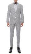 Premium Comfort Cotton Slim Black Seersucker 2 Piece Suit