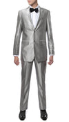 Oxford Silver Sharkskin Slim Fit Suit