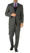 Rod Premium Grey Wool 2pc Stain Resistant Traveler Suit - w 2 Pairs of Pants