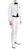 Ferrecci Men’s Regular Fit Peak Lapel White Tailcoat Tuxedo Set