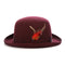 Premium Wool Burgundy Derby Bowler Hat