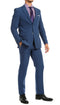 Paul Lorenzo Mens Indigo Slim Fit 2 Piece Suit