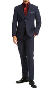 Paul Lorenzo Mens Navy Slim Fit 2 Piece Suit